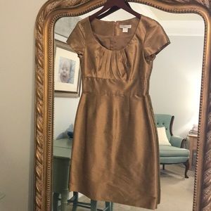 GORGEOUS evening dress! bronze/gold silk shine